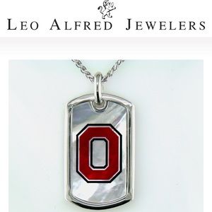 Ohio State University Buckeyes silver necklace